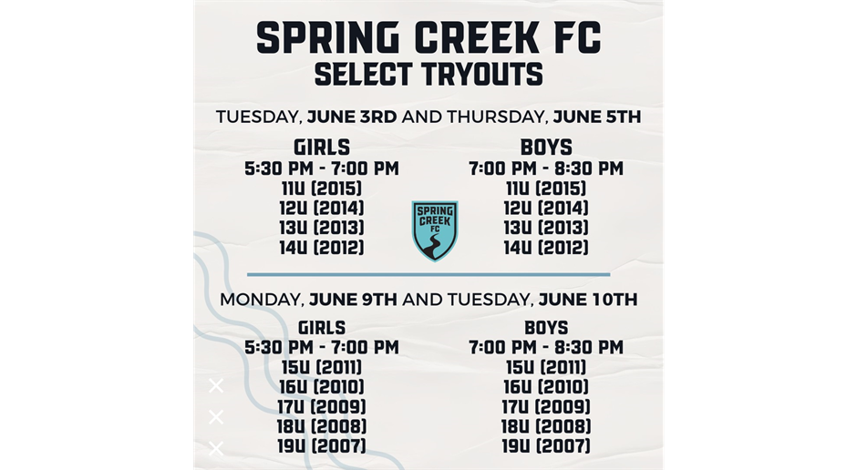 2025/26 Fall Select tryouts